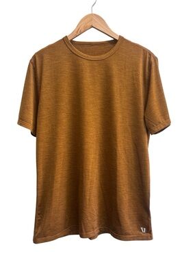 Vuori Zephyr T-Shirt Mens Brown Medium Mesh Performance Short Sleeve